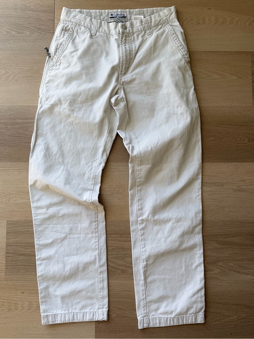 Columbia Beige Canvas Cargo Pants 28W x 29L Straight Leg Regular Fit